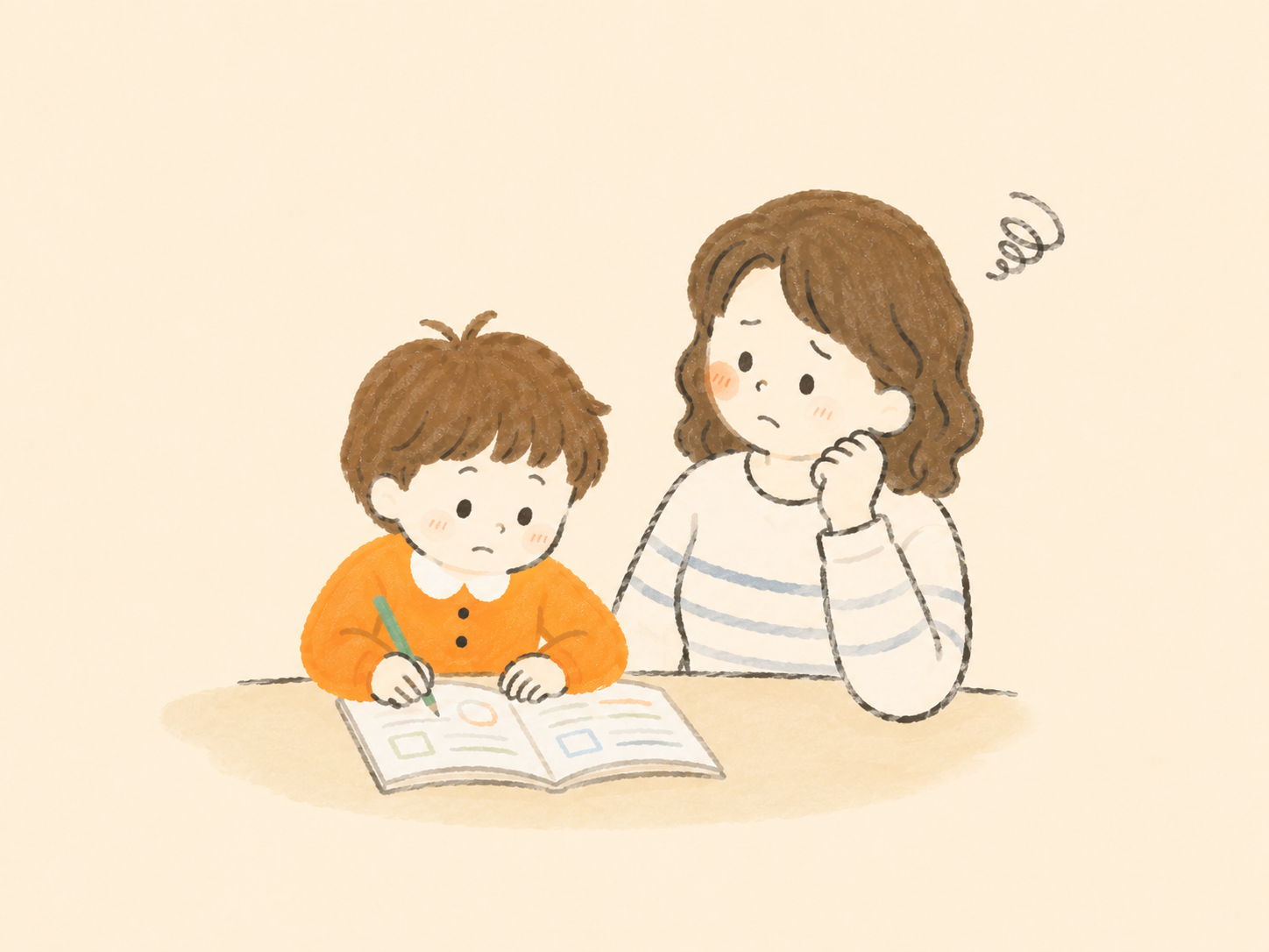 親子で一緒に学ぶイラスト